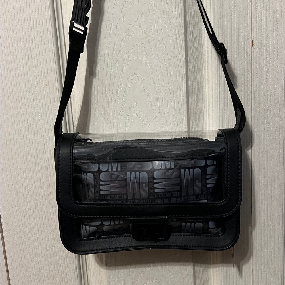 Steve Madden Clear Crossbody Stadium Bag w/ cosmetic bag